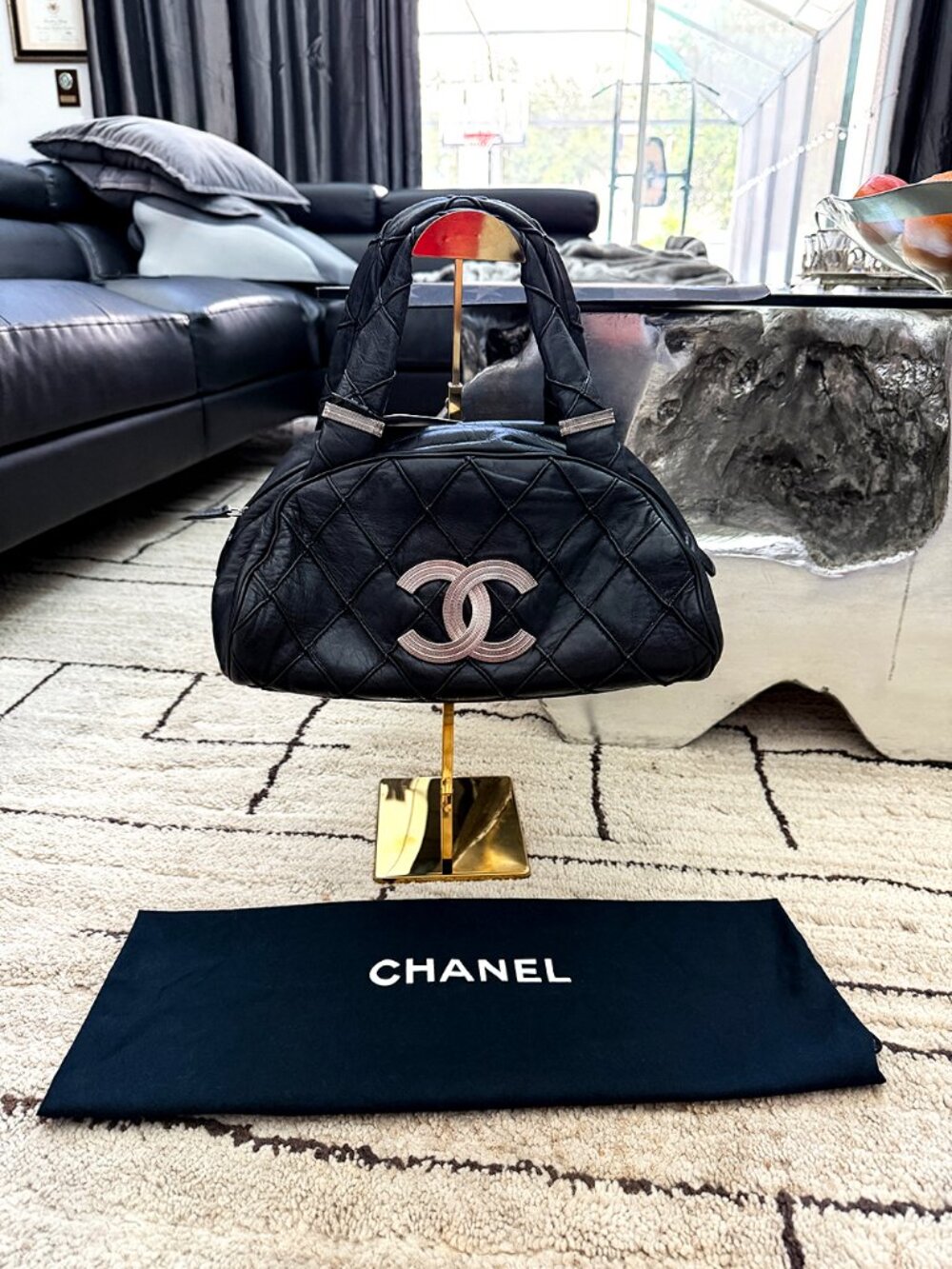 Chanel Black Quilted Leather Chanel Bowler bag